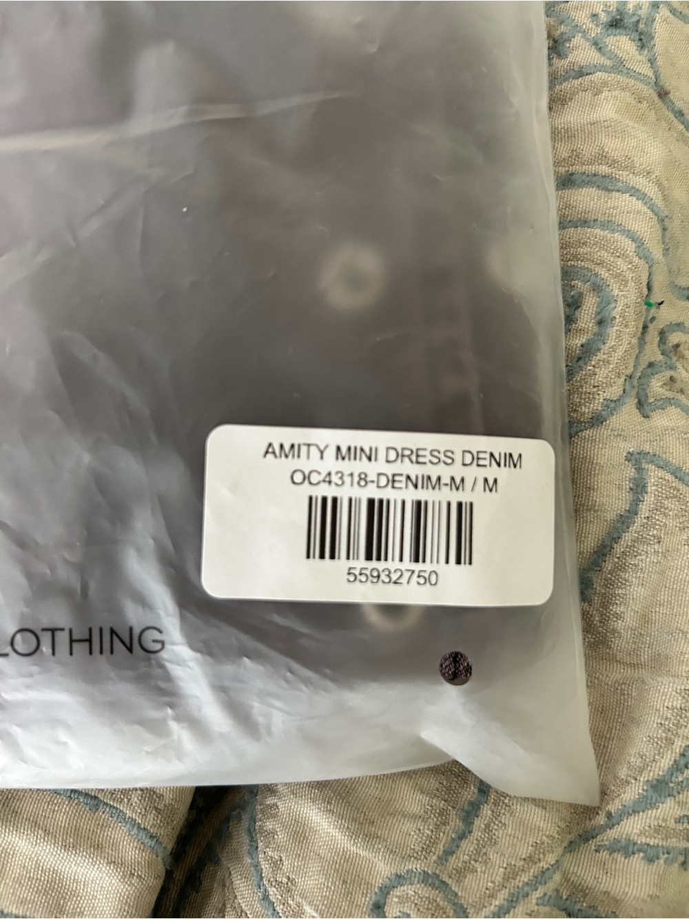 Outcast Amity Mini Dress Denim in Plum with belt - Picture 7 of 7